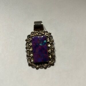 925 silver pendant. Purple Jasper 1.5 inches long
